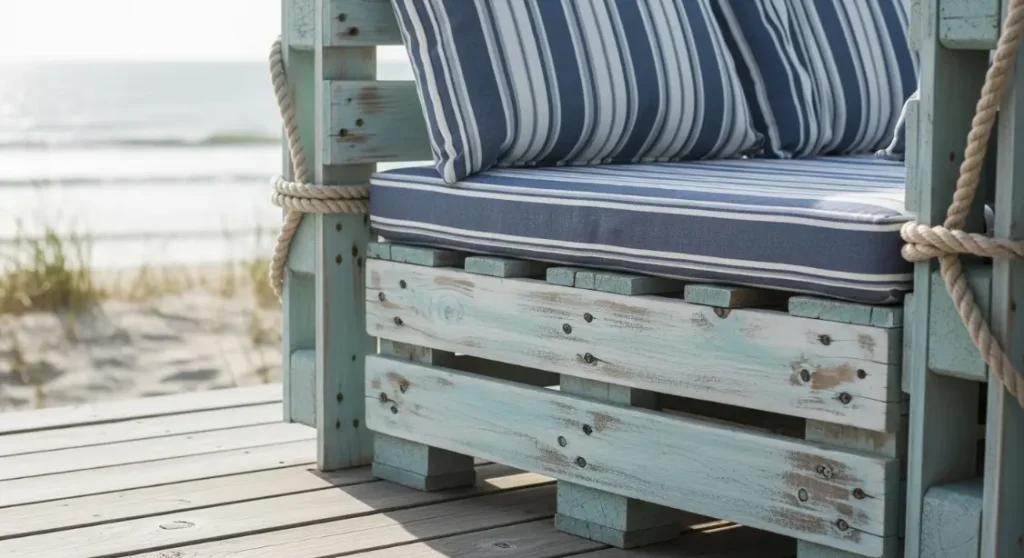 Banc en palettes style bord de mer