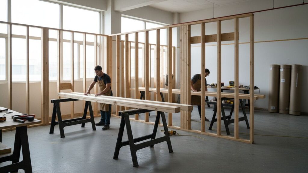 Doublage des montants en placo