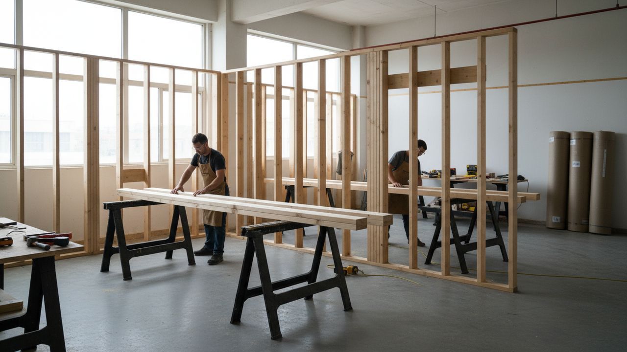 Doublage des montants en placo