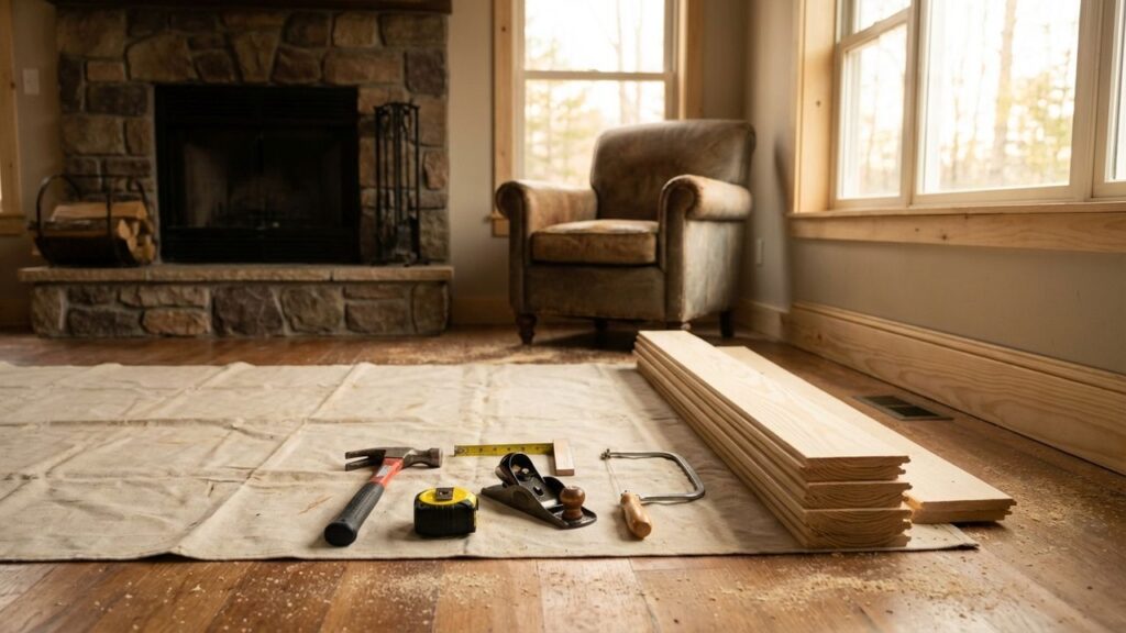 L'installation des plinthes en angle