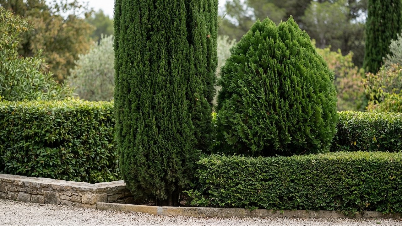 Comparaison d'un cyprès et d'un thuya pour une haie de jardin