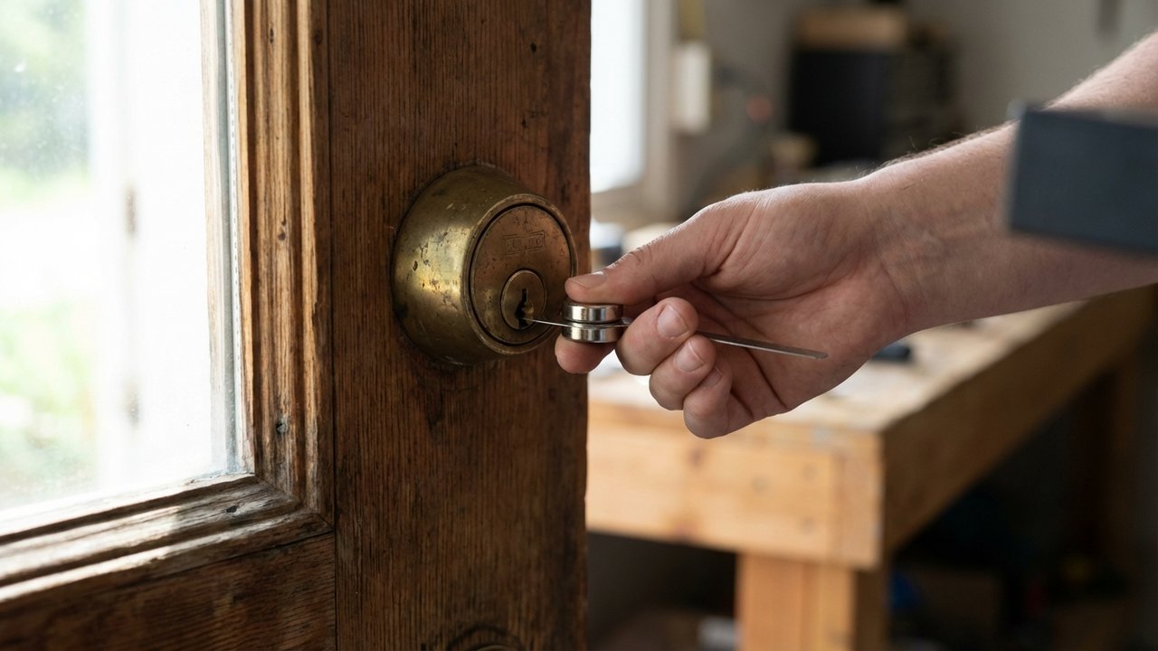 Utilisation d'un aimant et d'une lame fine pour retirer une clé cassée