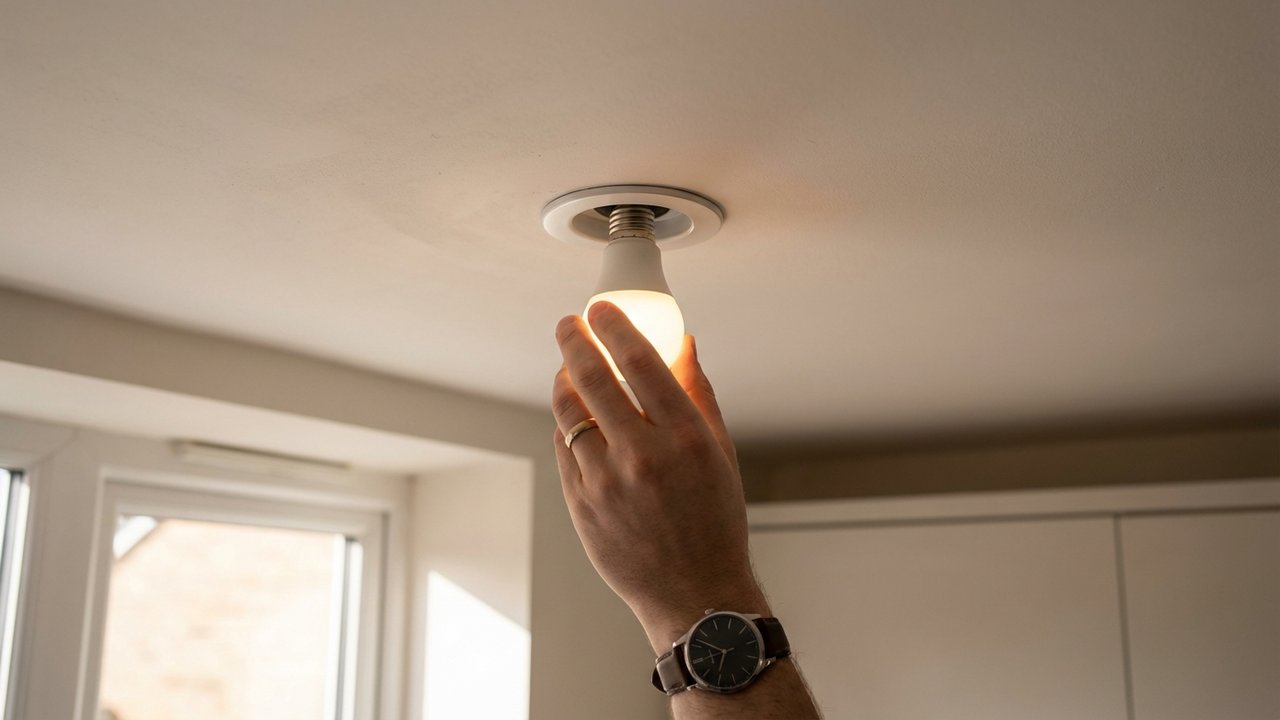 Changement d'une ampoule LED sur un spot encastrable au plafond
