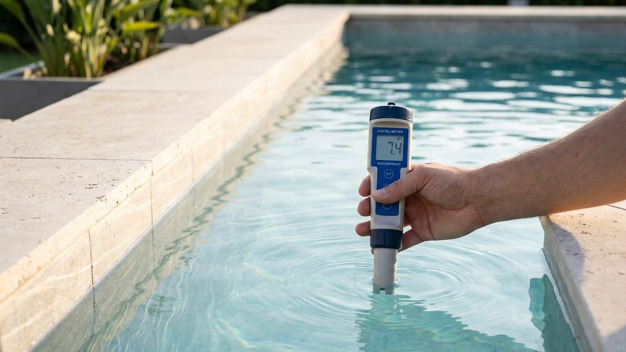 Utilisation d'un pH-mètre électronique pour mesurer le pH de la piscine