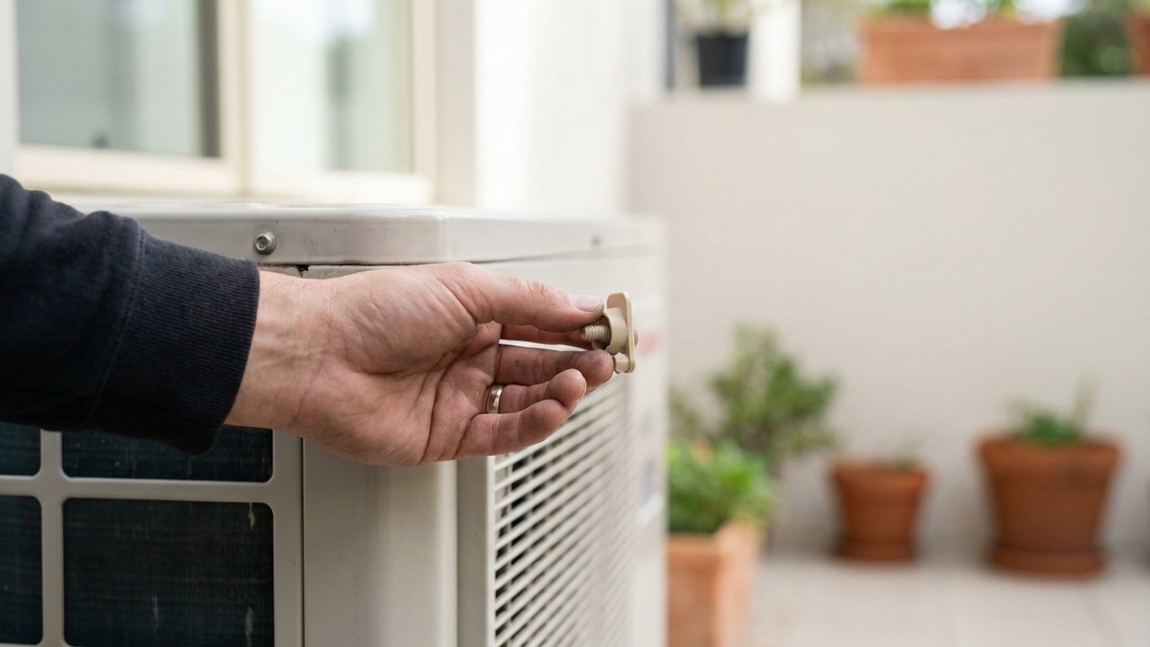 Retrait des vis et déclipsage du capot d'une climatisation sans forcer