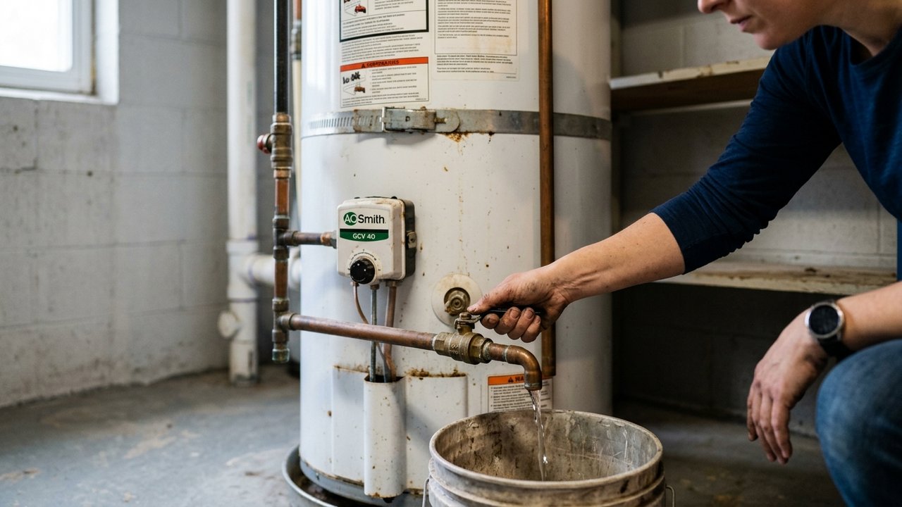 Ouverture progressive de la vanne de purge d'un chauffe-eau
