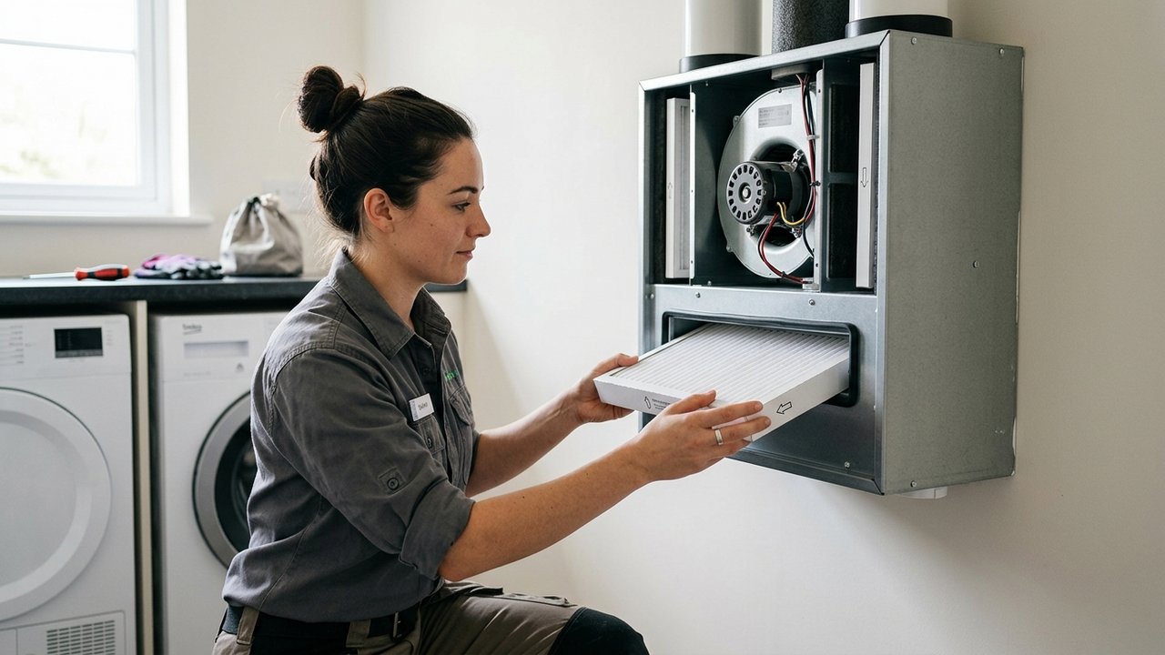 Remplacement du filtre F7 dans le caisson d'une VMC double flux