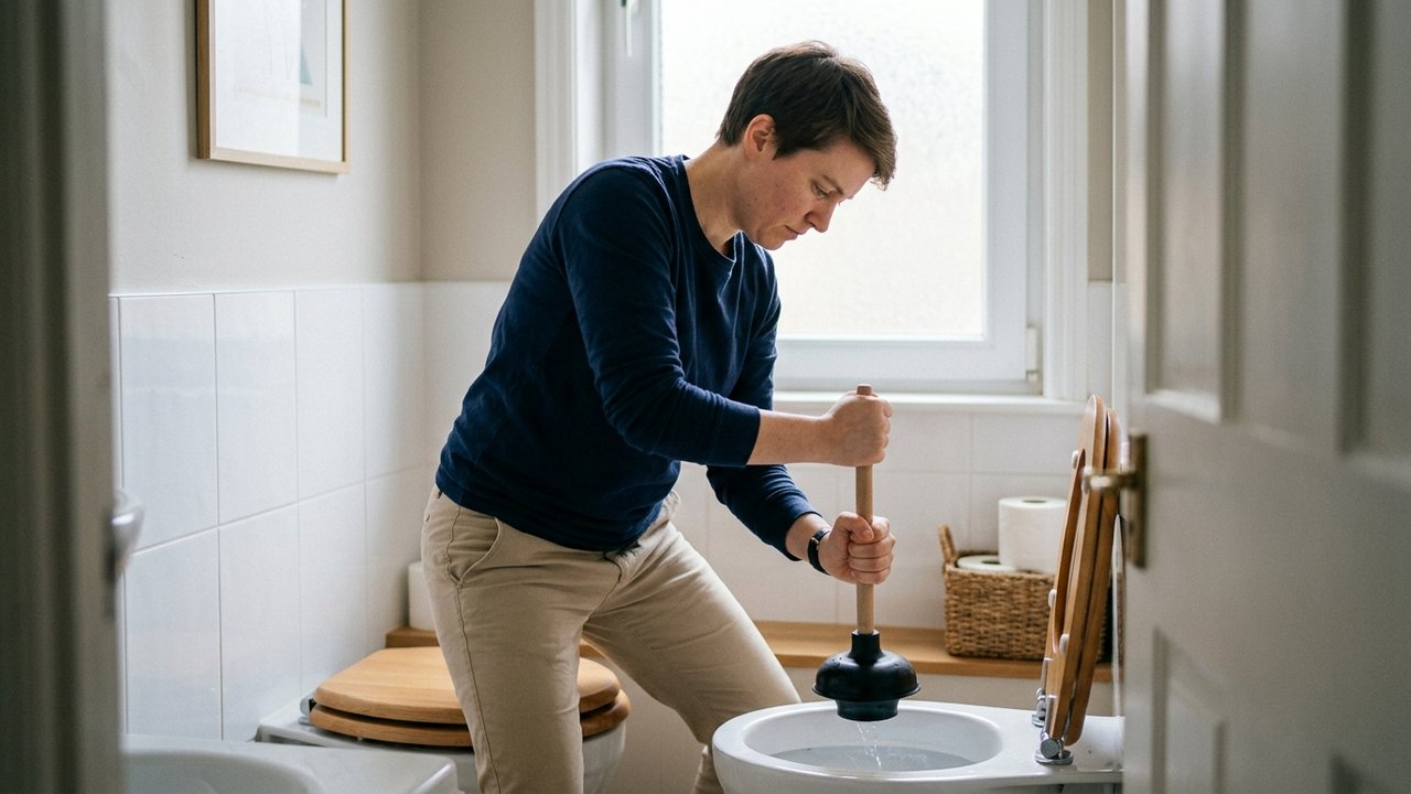 Technique correcte de pompage avec une ventouse pour déboucher un WC