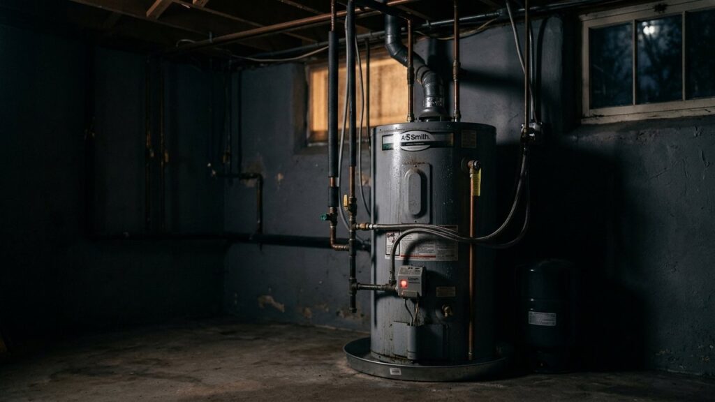 Chauffe-eau électrique bruyant la nuit dans une maison