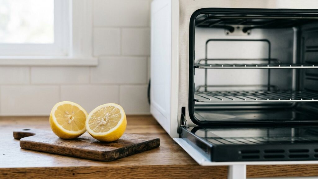 Nettoyage d'un four avec du citron naturel