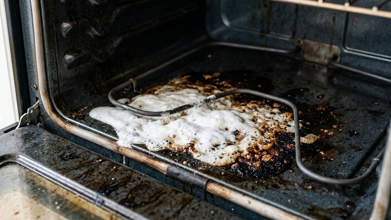 Pâte de bicarbonate et vinaigre pour four très encrassé