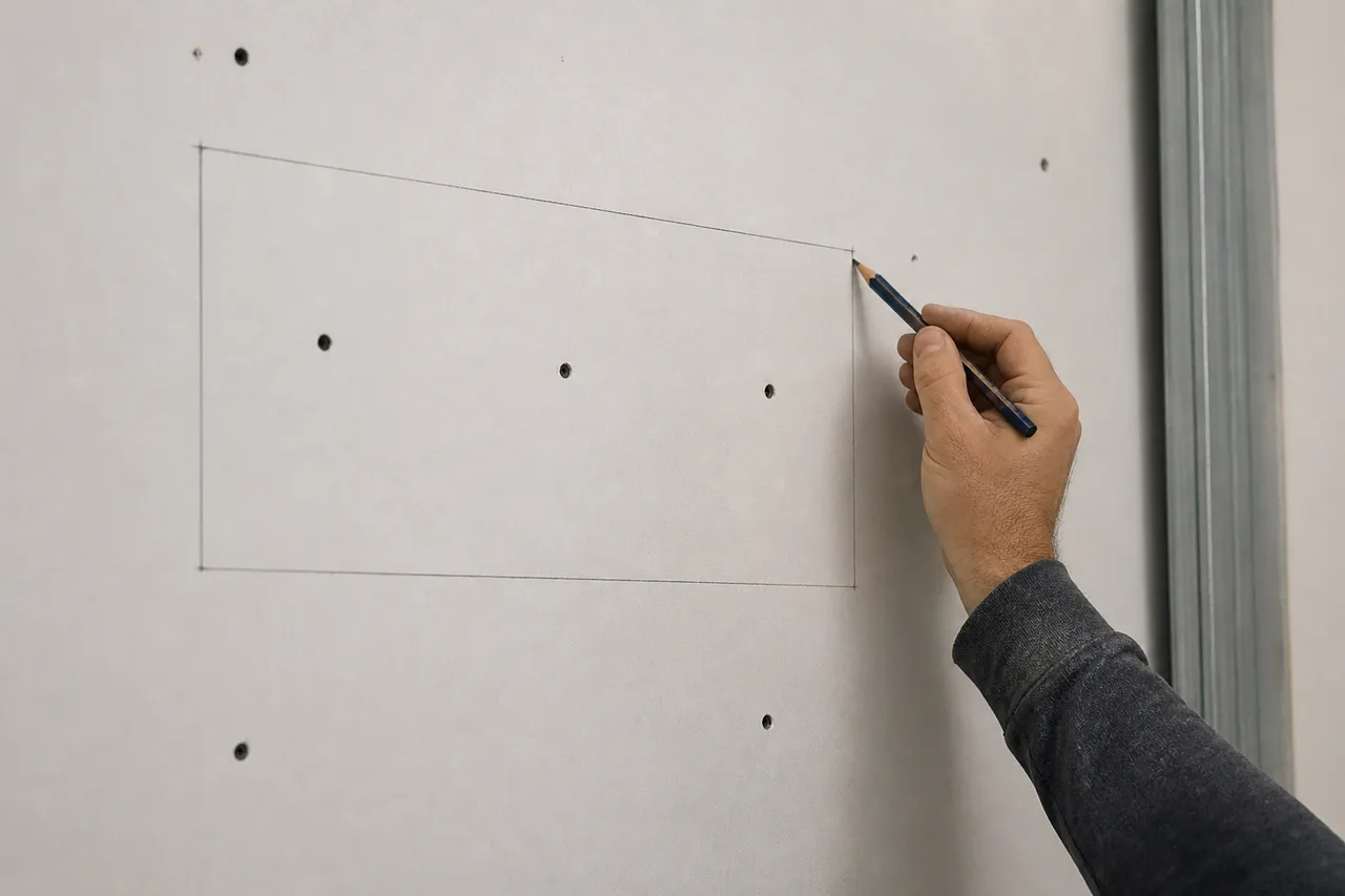 Tracer une ouverture précise avant de découper du placo déjà posé