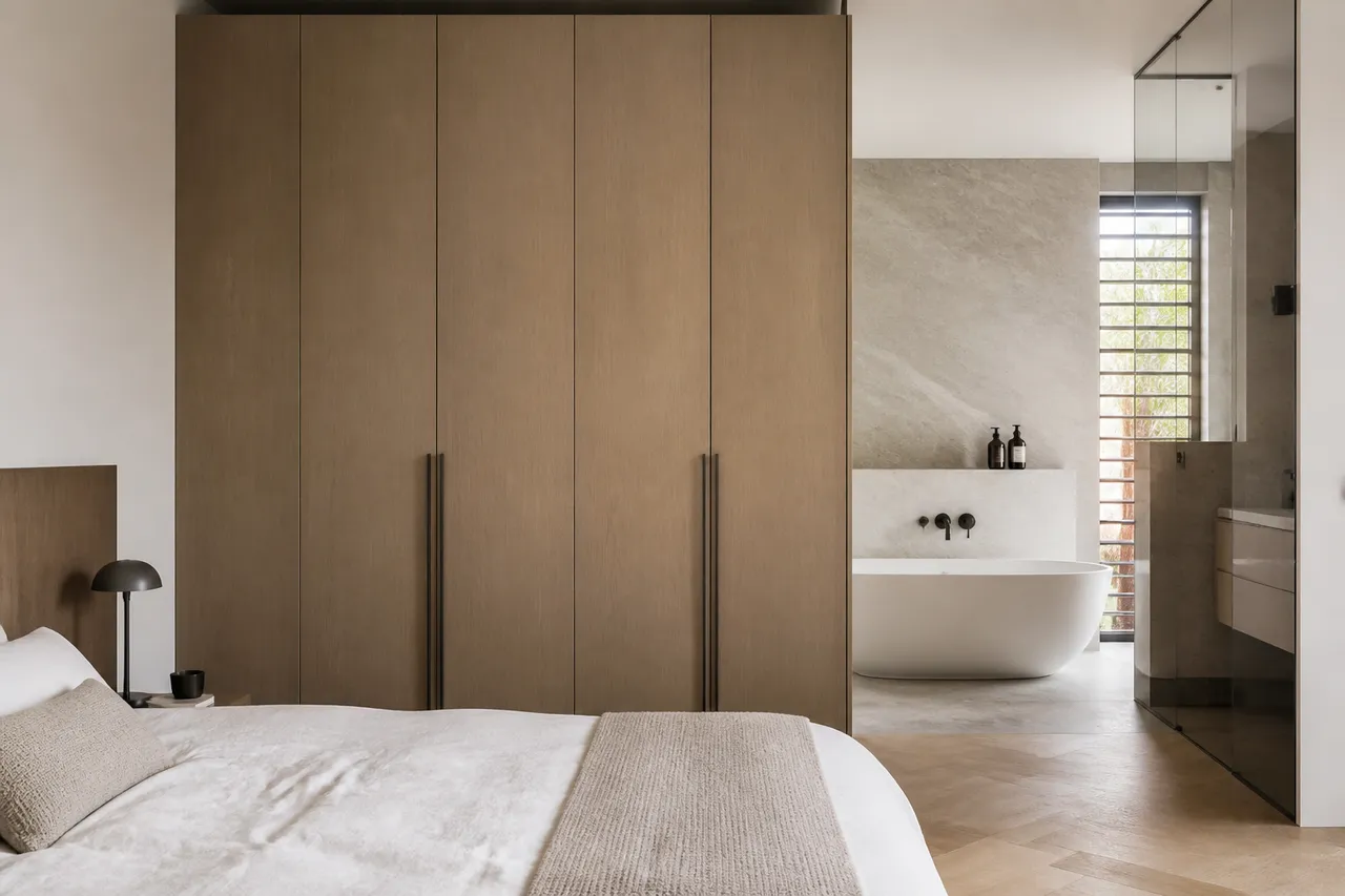 Séparation chambre salle de bain avec dressing-cloison